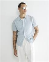 River Island Mens Shirt Blue Slim Fit Short Sleeve Floral Collared Button Top - XS Regular