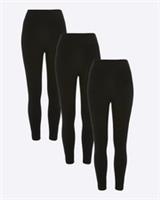 River Island Womens 3 Pack Leggings Black High Waisted Skinny Pants Bottoms - 6 Regular Regular