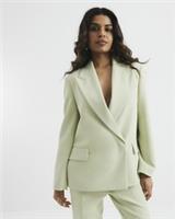 River Island Womens Blazer Petite Green Oversized Double Breasted Outerwear Top - 12 Petites
