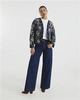 River Island Womens Jacket Navy Long Sleeve Floral Print Studded Outerwear Top - S Regular