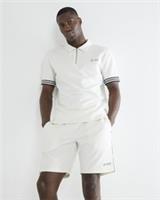 River Island Mens Shorts White Stripe Taped Embroidered Graphic Print Bottoms - M Regular