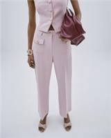 River Island Womens Straight Trousers Pink Zip & Button Pocket Pants Bottoms - 6 Regular