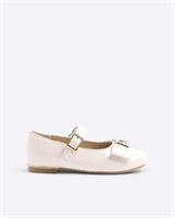 River Island Mini Girls Ballet Pumps Pink Bow Pointed Toe Flat Ballerina Shoes