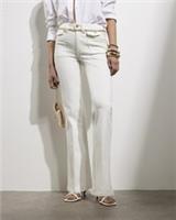 River Island Womens Flared Jeans White High Rise Relaxed Flare Trousers Bottoms - 6 Regular Regular
