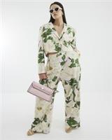 River Island Womens Wide Leg Trousers Pink Floral Pleated Pants Bottoms  6 Regular Regular