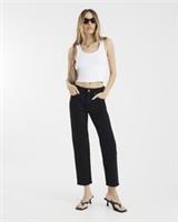 River Island Womens Cropped Jeans Black High Rise Slim Fit Trousers Bottoms - 8 Regular