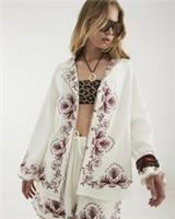 River Island Womens Shirt Cream Long Sleeve Embroidered Long Sleeve Top - M Regular