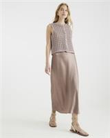 River Island Womens Waistcoat Midi Dress Beige Crochet Hybrid Sleeveless - XS Regular