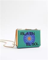 River Island Womens Clutch Bag Green Atlas Isla En Sol Box Detachable Chain