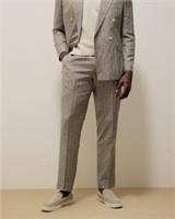 River Island Mens Suit Trousers Grey Slim Stripe Linen Blend Pants Bottoms - 38 Regular Regular