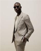 River Island Mens Suit Jacket Grey Slim Fit Stripe Linen Blend Outerwear Top - 44 Regular Regular