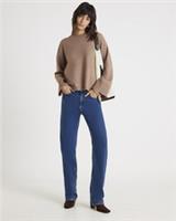 River Island Womens Jumper Brown Crew Neck Knitted Long Sleeve Sweater Pullover - L Regular