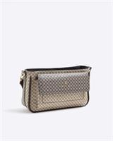 River Island Womens Crossbody Bag Brown Ri Monogram Utility Pouch Style Zip