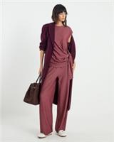 River Island Womens Top Red Short Sleeve Pinstripe Tie Detail Round Neck Blouse - M Regular