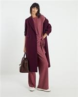 River Island Womens Wide Leg Trousers Red Pinstripe Drawstring Pants Bottoms - S Regular