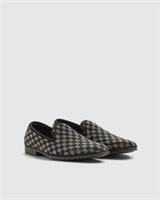River Island Mens Loafers Silver Checkerboard Style Slip On Round Toe Shoes