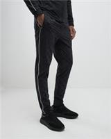 River Island Mens Joggers Black Monogram Design Piped Trousers Pants Bottoms - M / Regular Regular