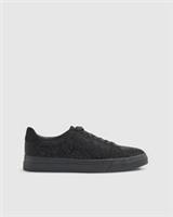River Island Mens Trainers Black Embellished Lace Up Sneakers Round Top Shoes