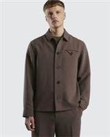 River Island Mens Overshirt Brown Button Up Pocket Long Sleeve Outerwear Top - L Regular