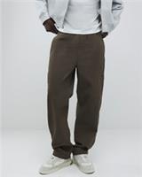 River Island Mens Trousers Brown Loose Fit Pull On Zip Button Pants Bottoms - S / Regular Regular