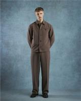 River Island Mens Suit Trousers Brown Relaxed Fit Hook Zip Pants Bottoms - 38 Regular Regular