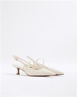 River Island Womens Slingback Court Heels Cream Wide Fit Ankle Strap Shoes