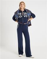 River Island Womens Cardigan & Trousers Set 2 Piece Navy True Love Loungewear - L Regular