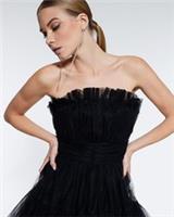 River Island Womens Mini Dress Black Tulle Fabric Bandeau Style Sleeveless - 14 Regular