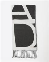 River Island Womens Scarf Grey Bold Monogram Elegant Casual Accessory