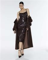 River Island Womens Midi Dress Red Vinyl Corset Scoop Neck Sleeveless Zip - 12 Regular