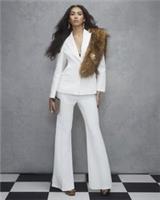 River Island Womens Tuxedo Straight Trousers Cream Concealed Pants Bottoms - 18 Regular