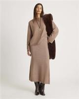 River Island Womens Midi Skirt Brown Knitted Elasticated Waistband Bottom - S Regular