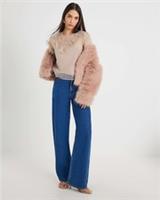 River Island Womens Blouse Pink Short Sleeve Embellished Flower Round Neck Top - 6 Regular