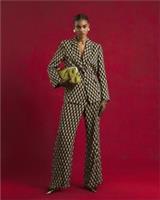 River Island Womens Blazer Green Geometric Print Oversized Collar Outerwear Top - 14 Regular