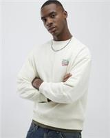 River Island Mens Sweatshirt Cream Regular Fit Swiss Ski Badge Crew Neck Top - L Regular