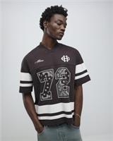 River Island Mens T-Shirt Brown V-Neck Bandana Sports V-neck T Shirt Tee Top - L Regular