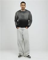 River Island Mens Jumper Black Relaxed Fit Garment Dye Crew Sweater Pullover Top - S Regular