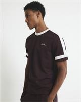 River Island Mens T-Shirt Red Slim Fit Colour Block Crew Neck T Shirt Tee Top - M Regular
