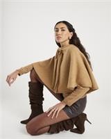 River Island Womens Cape Brown Knitted Round Neck Tie Detail Outerwear Top - One Size Regular