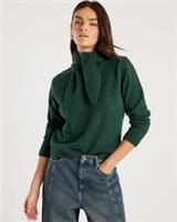 River Island Womens Jumper Green Knitted Crew Neck Tie Sweater Pullover Top - S Regular