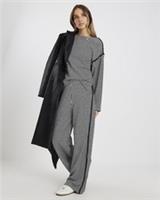 River Island Womens Trousers Black Dogtooth Print Pull On Pants Bottoms - L Regular