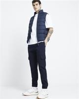 River Island Mens Quilted Gilet Navy Regular Fit High Neck Zip Outerwear Top - XS Regular