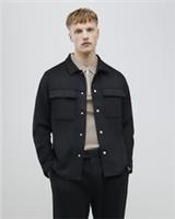 River Island Mens Overshirt Black Regular Fit Suede Collared Outerwear Top - M Regular