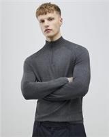 River Island Mens Jumper Grey Slim Fit Half Zip Funnel Sweater Pullover Top - M Regular