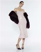 River Island Womens Midi Dress Pink Vinyl Corset Sleeveless Scoop Neck Zip - 10 Regular