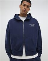 River Island Mens Hoodie Navy Oversized Fit Palais Zip Through Hooded Top - M Regular