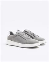 River Island Mens Chunky Trainers Grey Suede Lace Up Round Toe Casual Sneakers