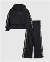 River Island Girls Sweatshirt & Joggers Set Black 2 Piece Hooded RI Heart - 9-10 Years Regular