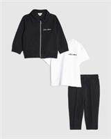 River Island Mini Boys Shirt 3 Piece Set Navy Pinstripe Print Collared Zipped - 18-24 Months Regular