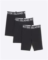 River Island Girls Cycle Shorts Black 3 Pack RI Elasticated Waist Band Bottoms - 11-12 Years Regular